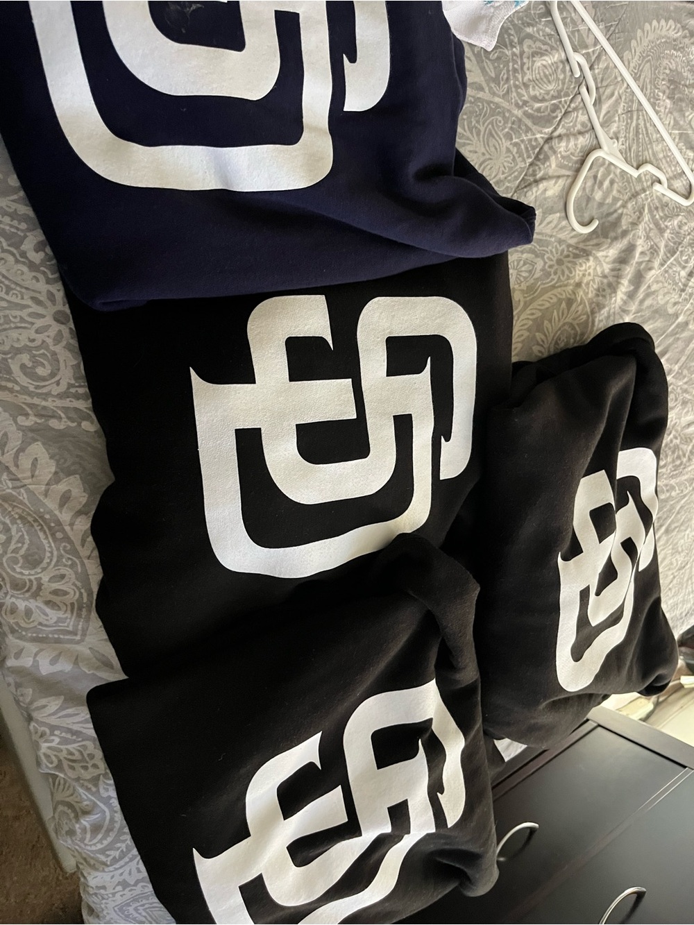 Graphic Logo Sweatshirt - White Logo on Black and Navy